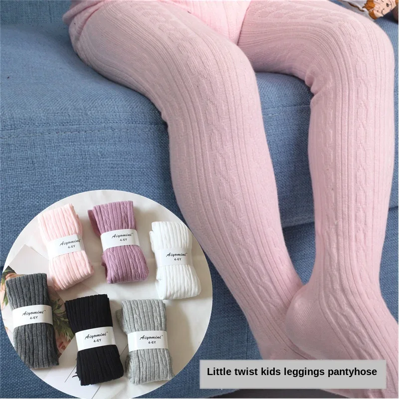 Kids Pantyhose Spring Knitted Baby Pantyhose For Girls Twist Children Bottom Toddler Kid Girl Ribbed Stockings