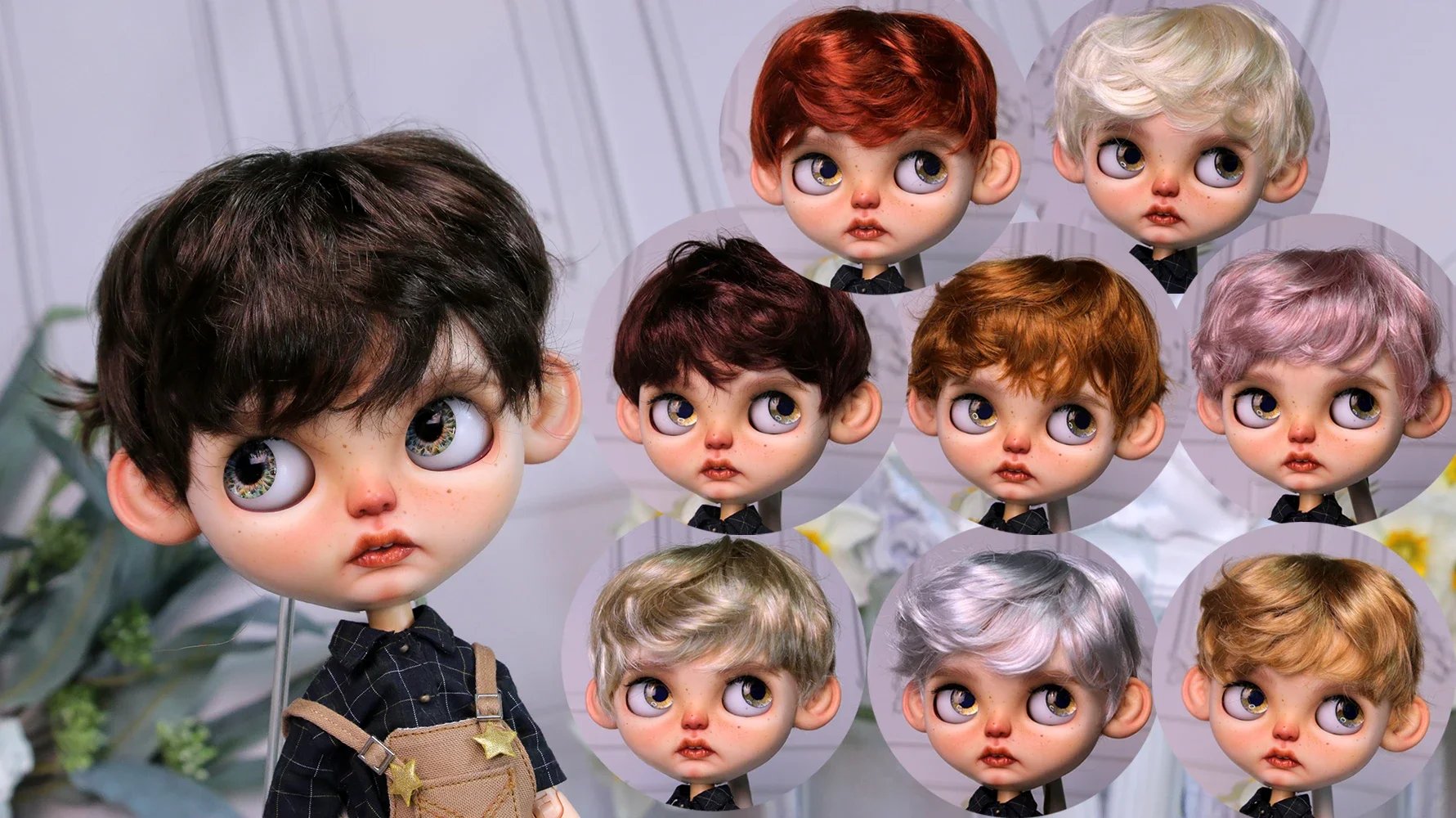 

Кукольные эмуляционные волосы Blythes, стильные, размер 1/6, супер крутые искусственные мохеровые волосы, пробуждающие волосы, короткий микро-вьющийся парик, кофейный и т. д.
