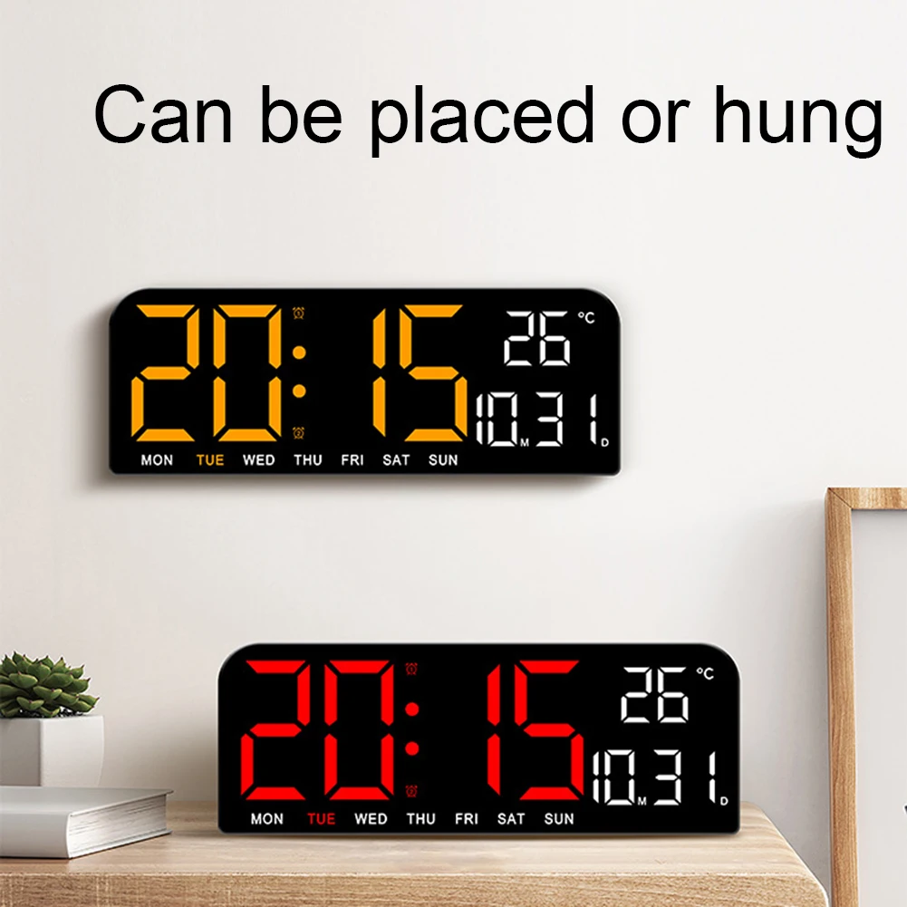 Description Picture 6 of itemLED Digital Alarm Clock With Large Screen, Adjustable Brightness, Sleep Button, Big DigitsSmart Desk Clock For Home Living Room