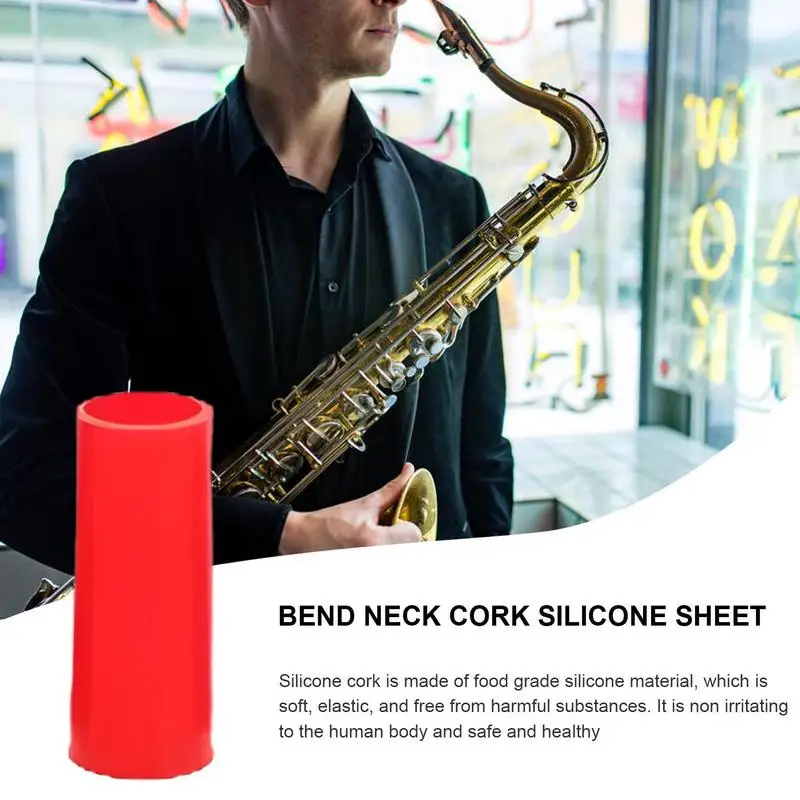 Saxophone Neck Silicone Cover Sax Curved Neck Protector Airtight Silicone Tube Airtight Safe Saxophone Cork Sleeve