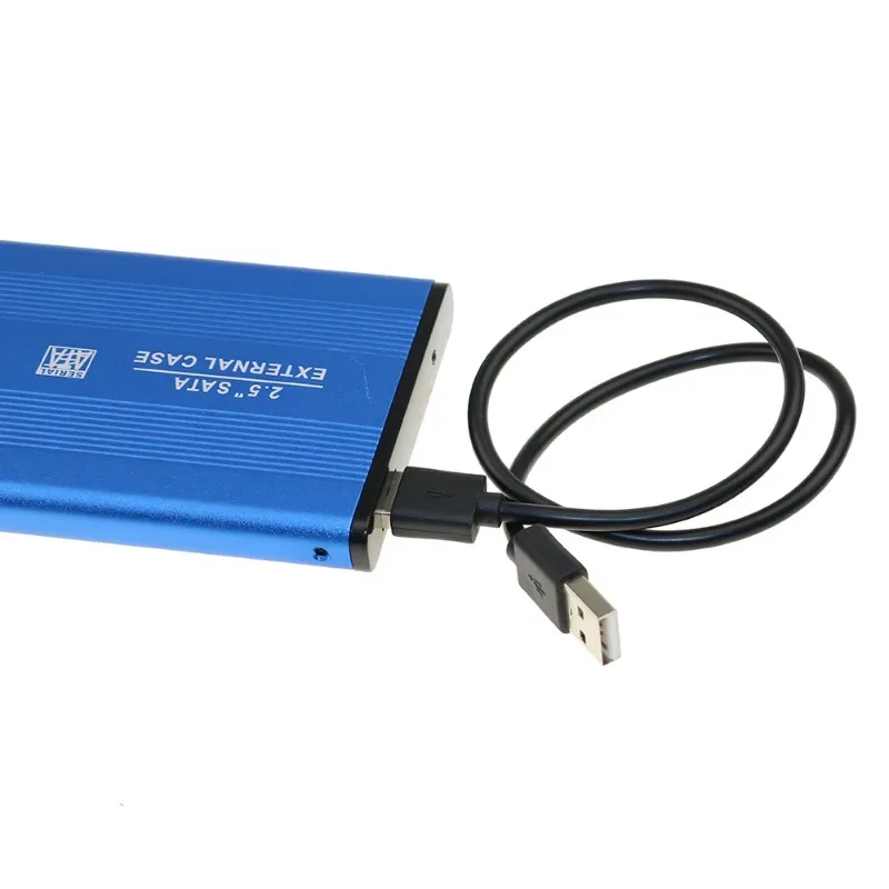2.5 Inch HDD Externo Enclosure Case Metal External Storage Box For Sata To USB 2.0 Hard Drive Disk With USB Cable