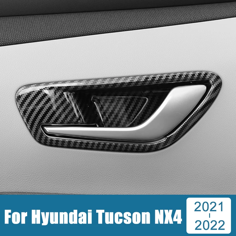 

For Hyundai Tucson NX4 2021 2022 2023 ABS Carbon Fiber Car Inner Door Bowl Trim Frame Trim Cover Stickers Decoration Accessories
