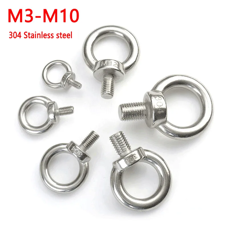 M3M4M5M6M8M10M12EyeBolt304StainlessSteelMarineLiftingEye