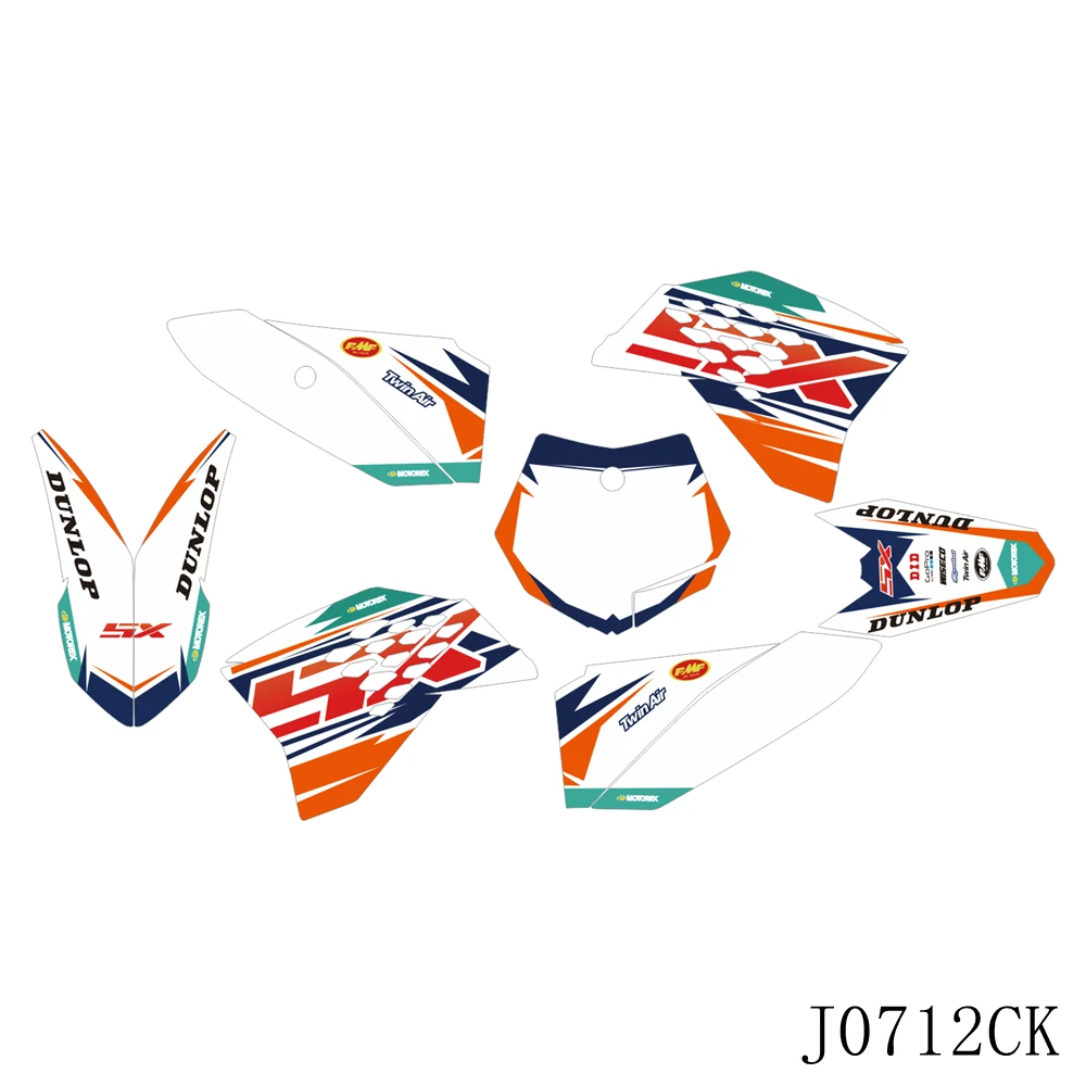 Full Graphics Decals Stickers Motorcycle Background Custom Number For