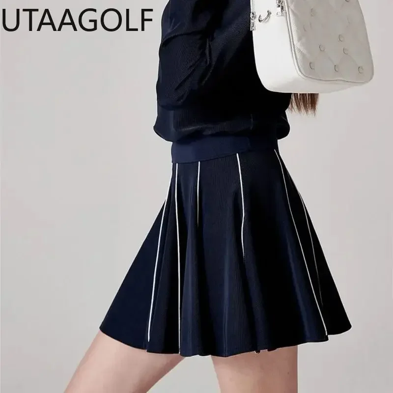 New Golf Skirt Spring and Summer Knitted Umbrella Culottes Outdoor Sports Slim and Thin Casual Skirt