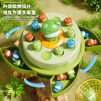 Children's catapult frog turntable cartoon net fishing bouncing little frog concentration training sound and light electric toy 2