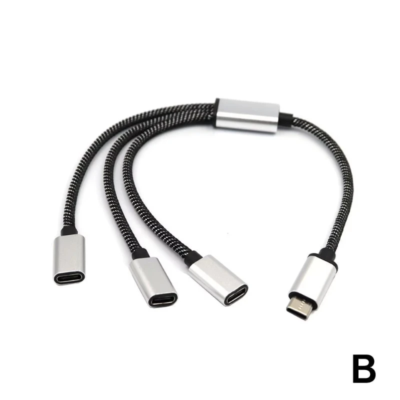 Dual USB-C Female Splitter Hub - Portable USB-C Male to Dual Port Adapter