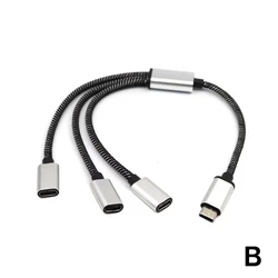 Dual USB - C Female Splitter Hub - Portable USB - C Male to Dual Port Adapter (1 To 3)