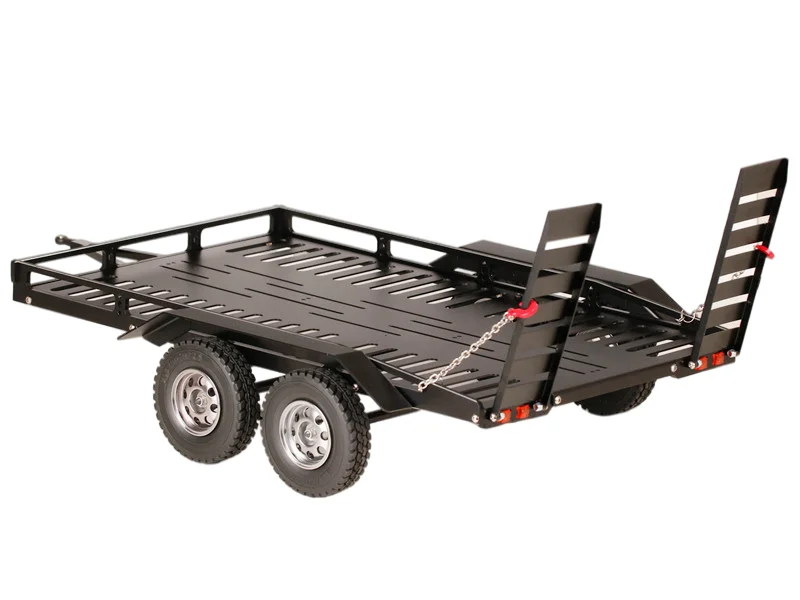 KYX Racing Heavy Duty Aluminum Trailer for 1/10 Rc Rock Crawler Truck  Traxxas TRX4 Axial SCX10 SCX10 II 90046 90047 CC01 D90