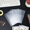 A7 5Pcs Colorful Binder Pockets Binder Zipper Folders for 6Ring Notebook Divider Page Waterproof PVC Leaf Document Filing Bag 1