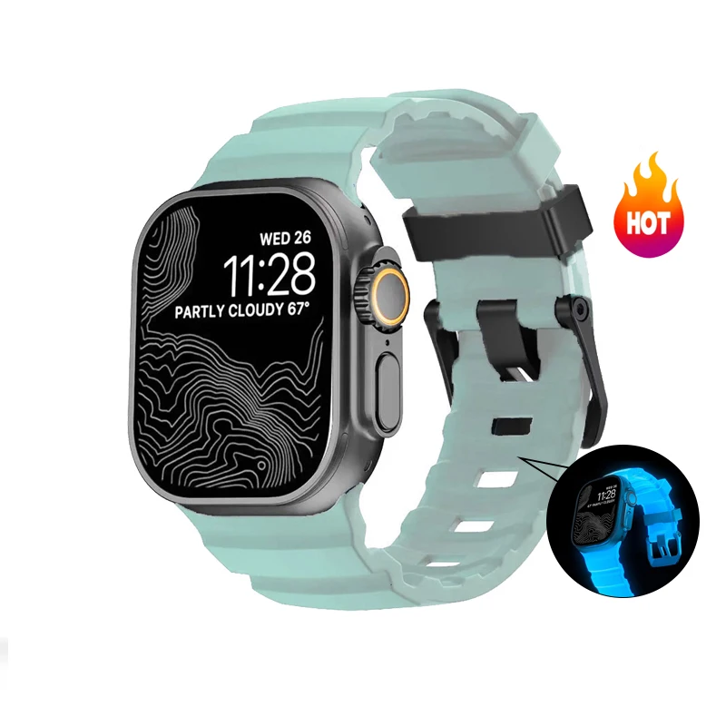 Silicone & Titanium Metal Hybrid Bracelet Strap