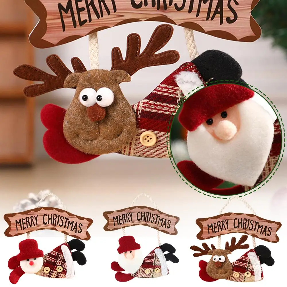 Christmas Decorative Fabric Pendants Christmas Decorations Claus Little Doll Snowman Supplies Santa Elk E2X0