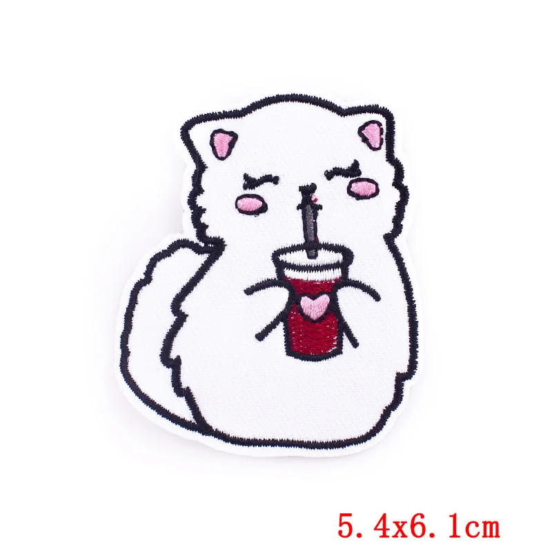 Cute Cat Embroidered Patches For Clothing Thermoadhesive Patches On Kids Clothes Applique DIY Cartoon Badges Animal Stickers 