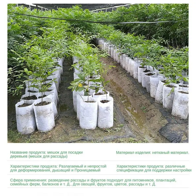 Transplanting Bag Biodegradable Convenient Environmental Protection Non-woven Fabric High Quality Degradable Seedling Bag Sturdy