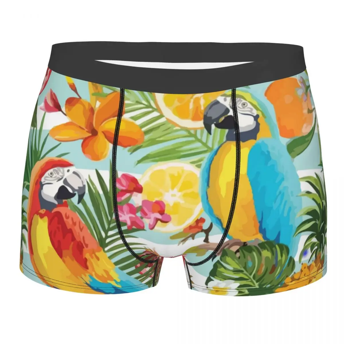 

Macaw Tropical Forest Fruits Men Underwear Parrots Cockatiel Animal Boxer Briefs Shorts Panties Underpants for Homme Plus Size