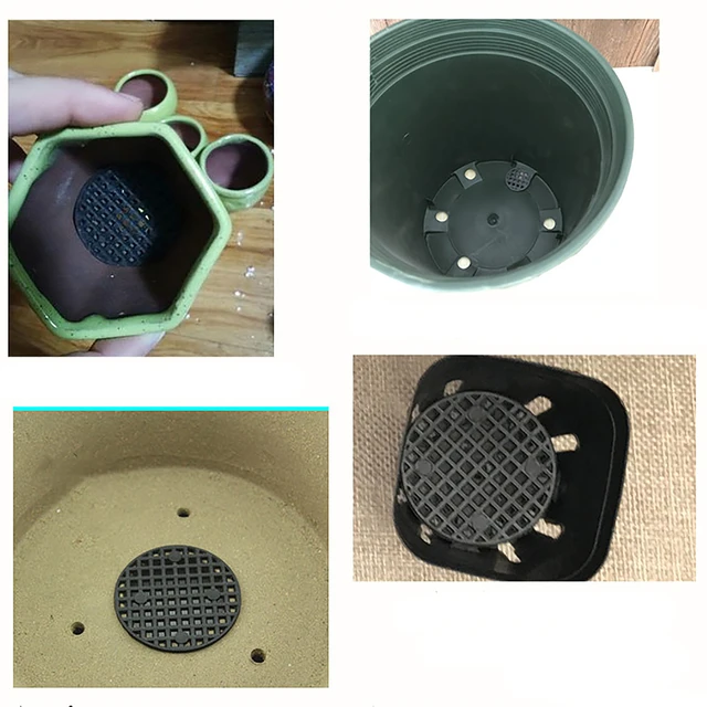 50Pcs Flowers Pot Drainage Hole Grid Mats Diameter 2.5/4.5/7.5cm Round Bonsai Planter Bottom Mesh Pads Plants Ventilation Trays 5