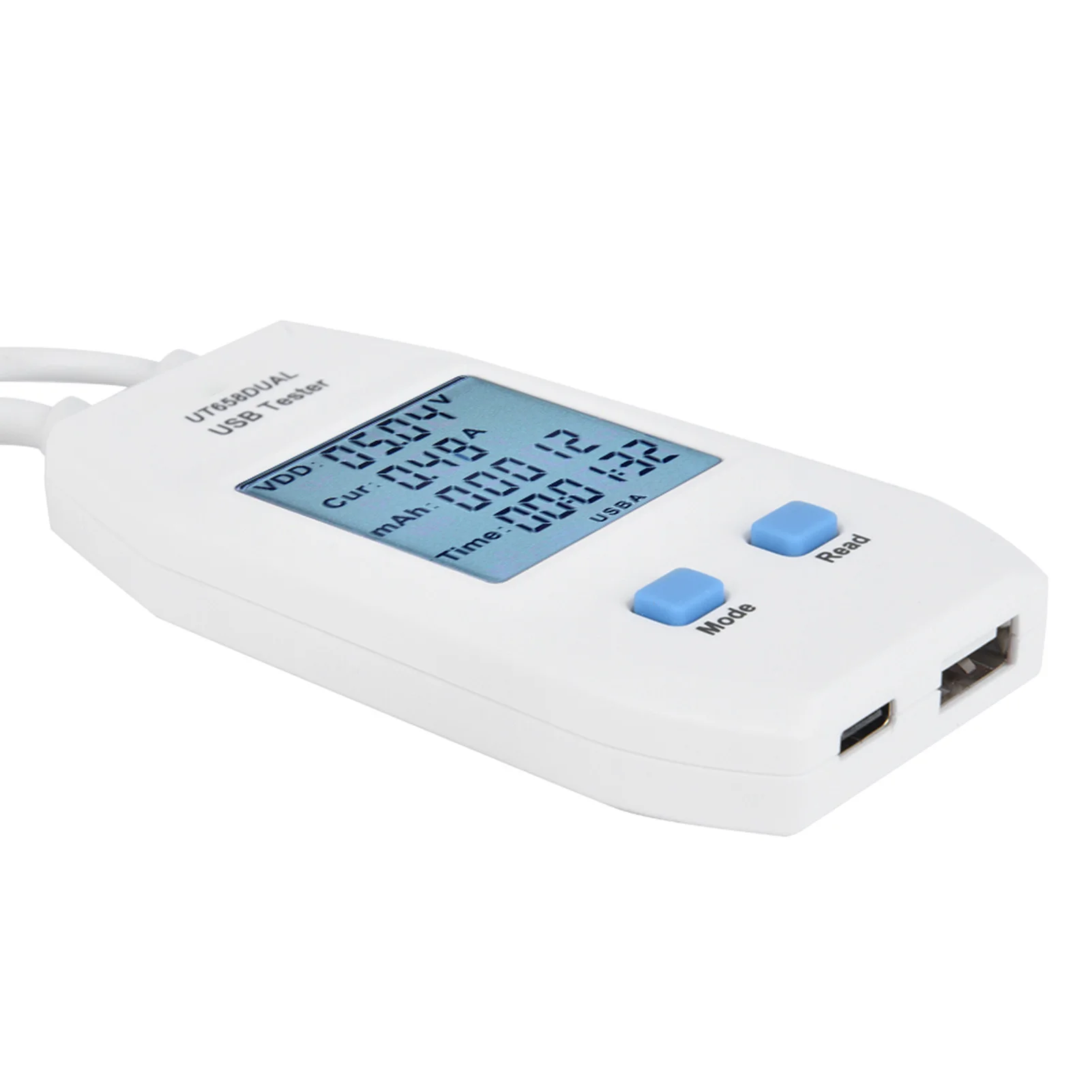 UNi T LCD USB Tester Detector Voltmeter Ammeter Digital Power Capacity Tester Meter(UT658 Dual)