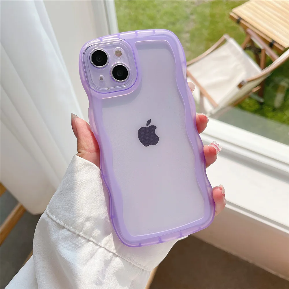 Korea Wavy Edge Clear Soft Silicone Phone Case