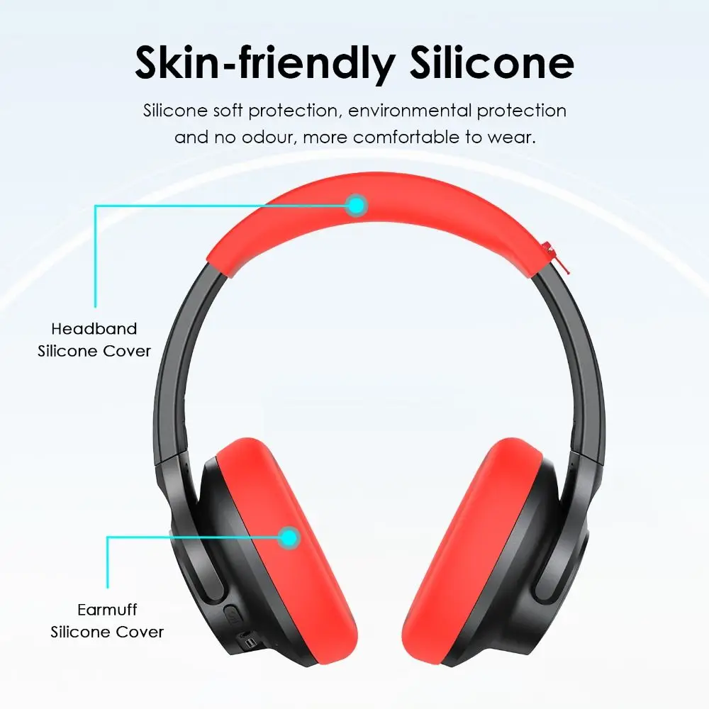 Silicone Ear Pads Cushion Cover Earmuff Headphone Accessories Protective Cover Headset Sleeve for Anker Soundcore Life Q20i
