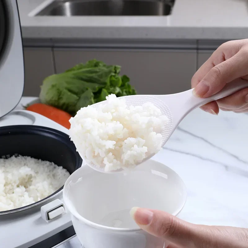 Non Stick Rice Scooper Standing Rice Spoon Paddle Professional Potato Server Spatula White,silicone spatula,stainless steel spoon,silicone kitchen utensils,silicone cooking spoon,wooden cooking spoon,plastic rice spoon,cooking scoop