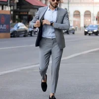 Costume Homme 2024 Fashion Men Wedding Suits Groom Tuxedos 2 Pieces (Jacket +Pants) Business Blazers Slim Fit Plus Size 1