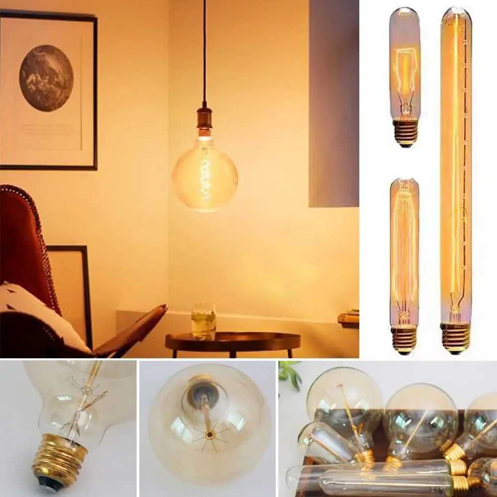

40W E27 holder Antique Incandescent Decoration Screw connector Vintage Retro Bulb Filament Edison Lamp Glass