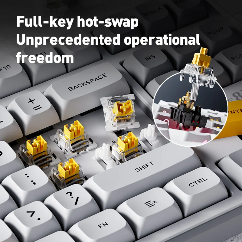 INPHIC K87 Wireless Bluetooth Three-mode Mechanical Keyboard Gasket 5-layer Filling High-value Game E-sports Office wireless mechanical keyboard