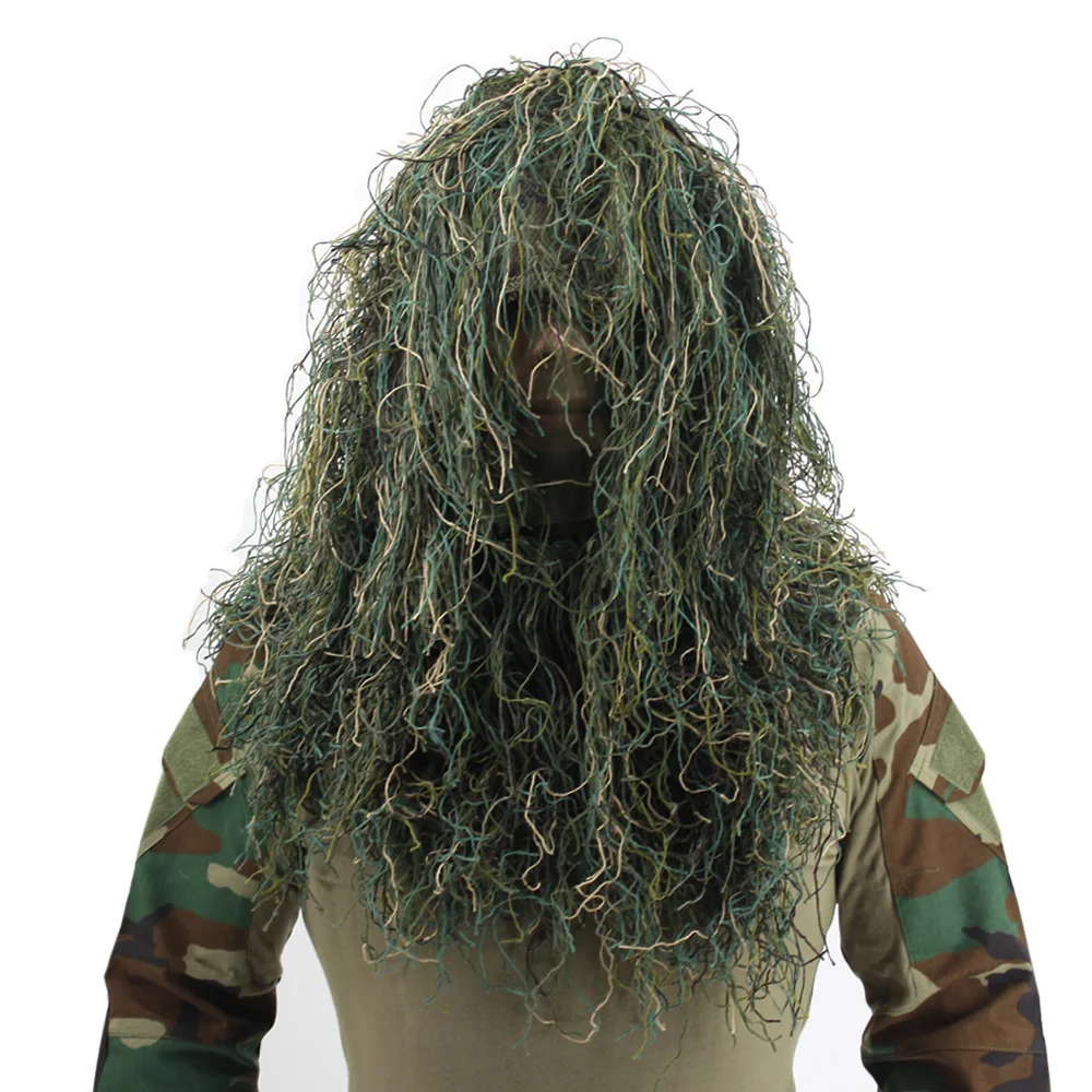VULPO Tactical Airsoft Sniper Ghillie Suit Hood Camouflage HeadGear For Ghillie Suit Hunting Paintball CS Game Head Cover tactical suit ghillie suit hunting accessories