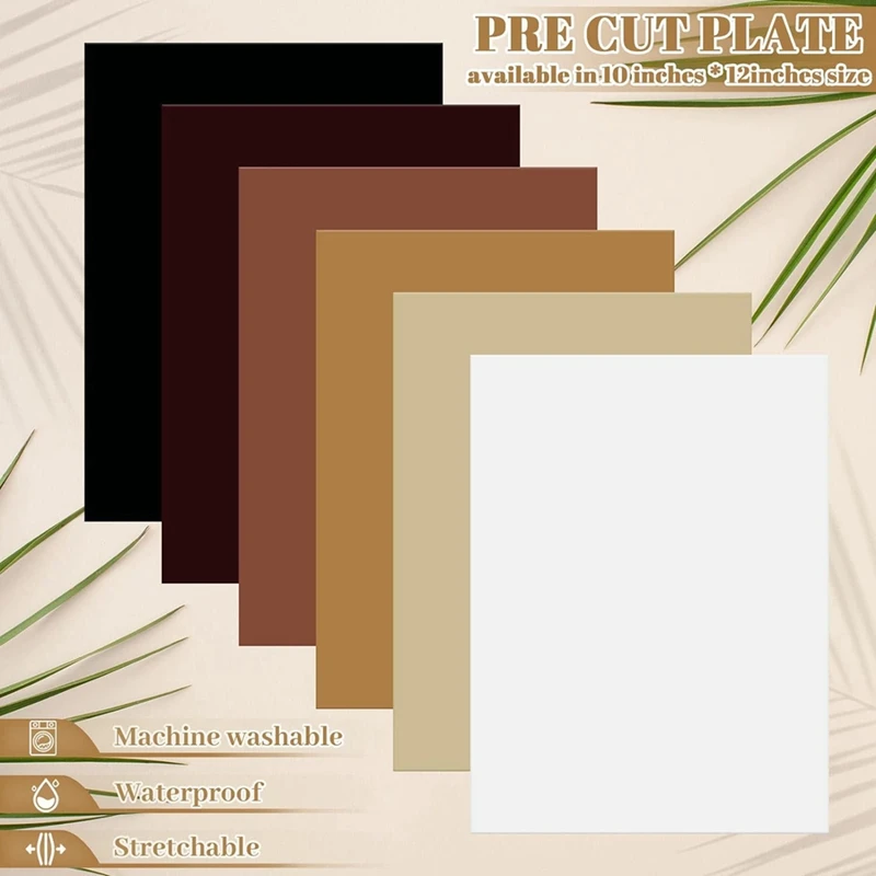 Skin Tone 3D Puff Vinyl Heat Transfer Cream Beige Brown Iron For DIY Fabric T-Shirts , 10 X 12Inch, 6 Sheets