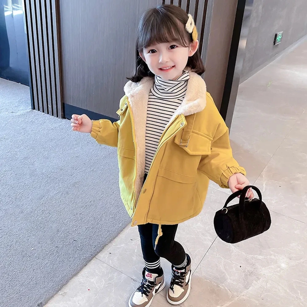 

Toddler Baby Winter Velvet Jackets for Girls Thick Warm Outwear Coat Infant Fall Overcoat fits 2-8 Years
