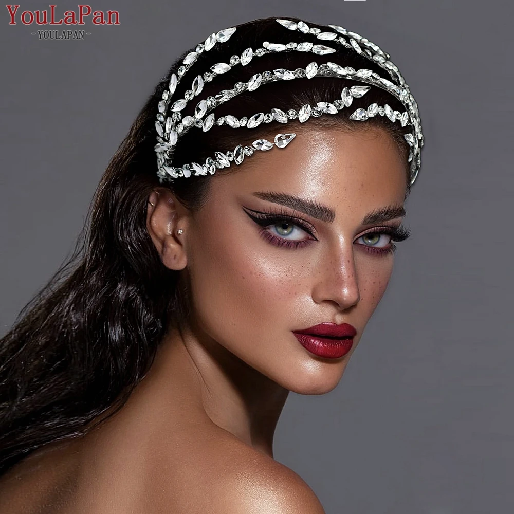 YouLaPan Rhinestone Bridal Headband Bride Crystal Hair Accessories Wedding Female Jewelry Head Decoration Bridesmaid Gift HP611