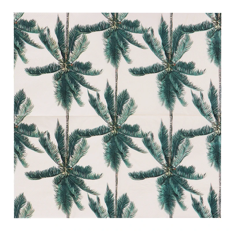 New Colorful Printed Paper Napkins Personalized Facial Tissue Wedding Tissue Palm Tree Party Decoration Paper Napkin 20pcs/pac