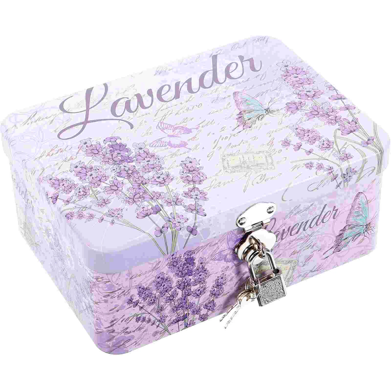

Small Storage Box Desktop Box with Lock Jewelry Storage Container Metal Storage Box
