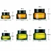 5Pack 15g 30g 50g Round Amber Glass Cosmetic Jars with Inner Liners and Black Lids Travel Jar Refillable Containers Makeup Cream 3