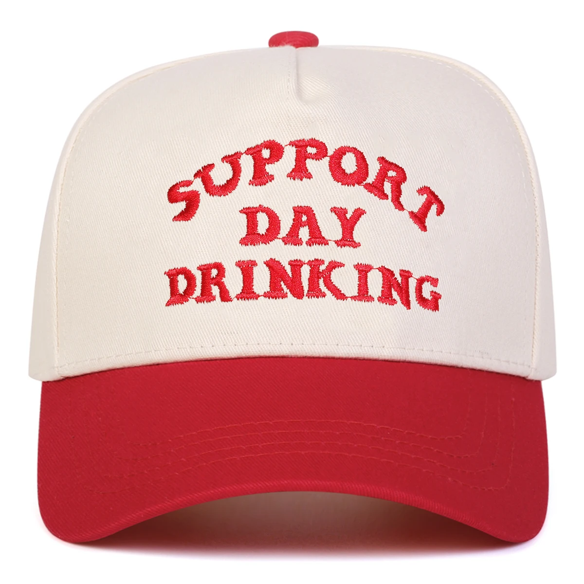 Unisex SUPPORT DAY DRINKING Baseballkappen mit Stickerei, für Frühling und Herbst, für den Außenbereich, verstellbare Freizeithüte, Sonnenschutzhut, Sportkappe – Detail 5