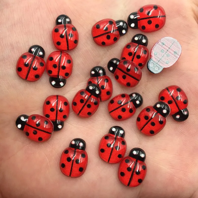 Resin Crafts 9mm*13mm Mini Cute Beetle Flatback Cabochon Rhinestone 60pcs DIY Scrapbook Decor Home Crystal Figurines