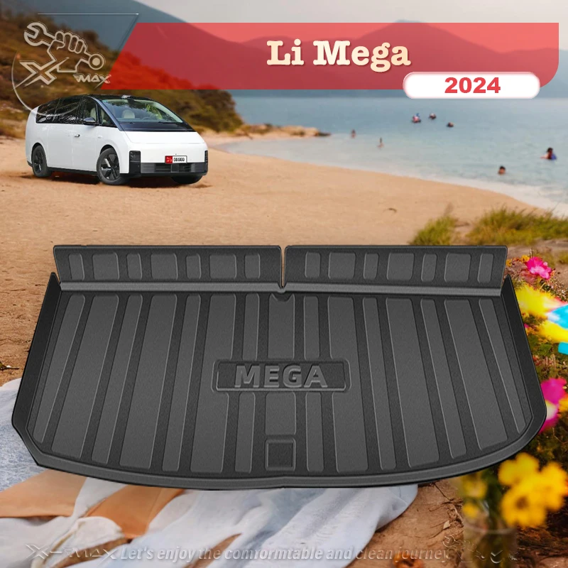 

For Li Mega 2024 TPE Custom Fit Car Trunk Mat All Season Black Cargo Mat 3D Shaped Laser Measured Trunk Liners ﻿"