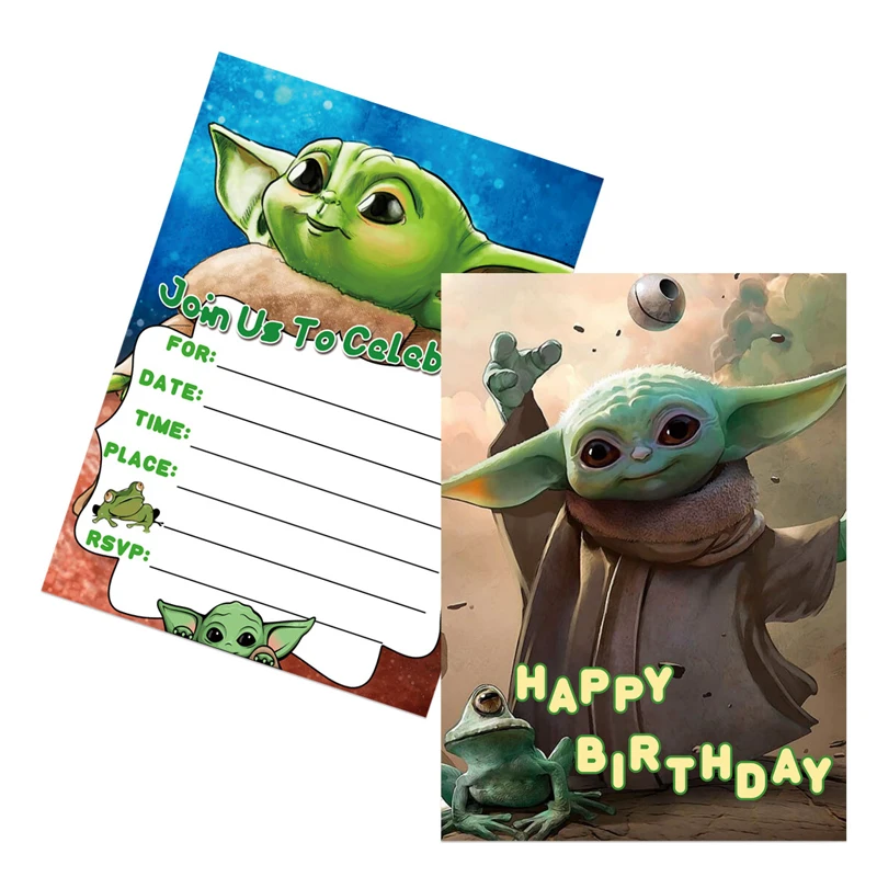 Free Printables Baby Yoda Birthday Invitations