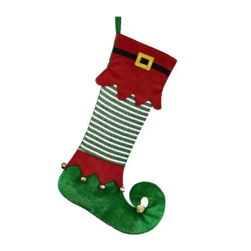1PC Christmas Elf Socks Candy Bag Tree Decorations Home Xmas Ornaments Hanging Pendants Navidad Party