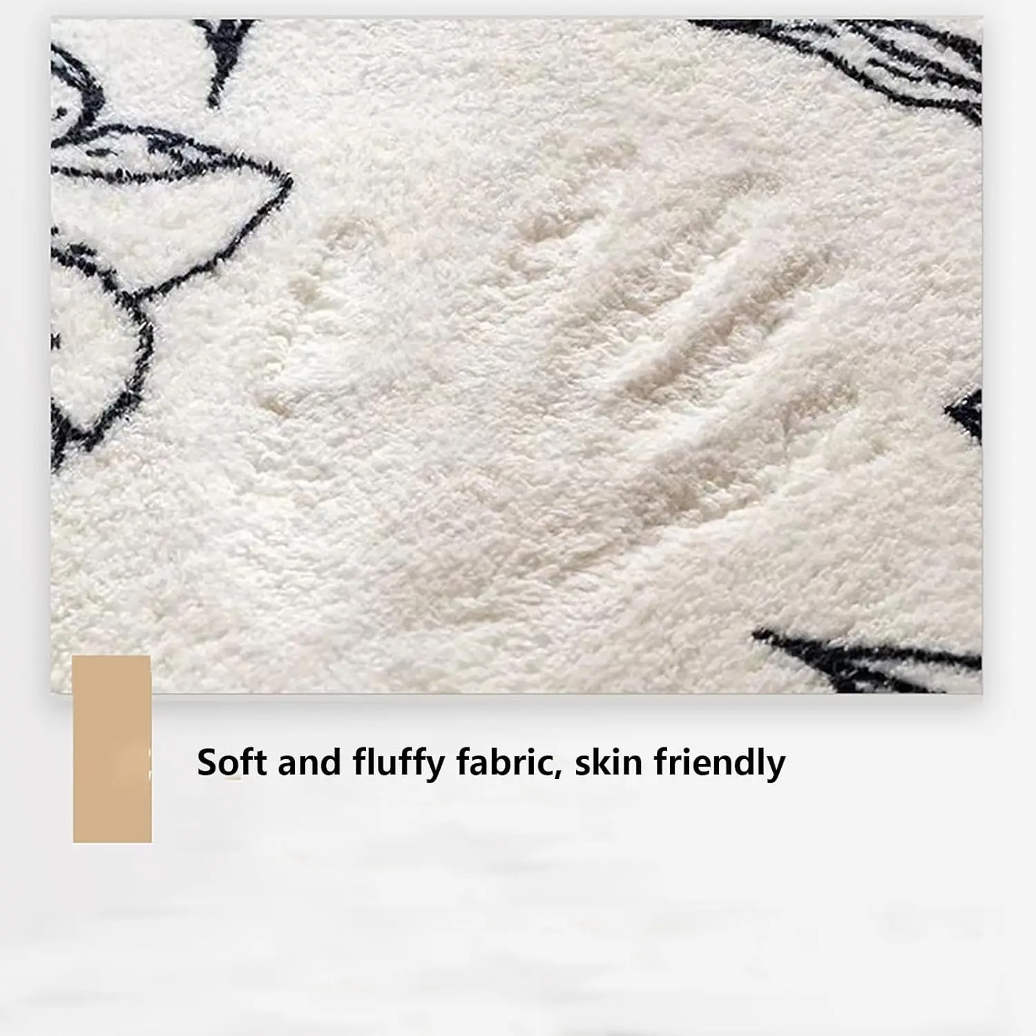 VIKAMA Simple Cream Style Imitation Cashmere Carpet Living Room Bedroom Bed Blanket Household Soft Non-Slip Floor Mat