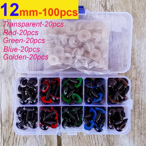 100pcs 8/10/12/14mm Plastic Safety Eyes For Toys Diy Mix Size Crochet Animal Eye For Doll toys amigurumi Accessories - Image 10