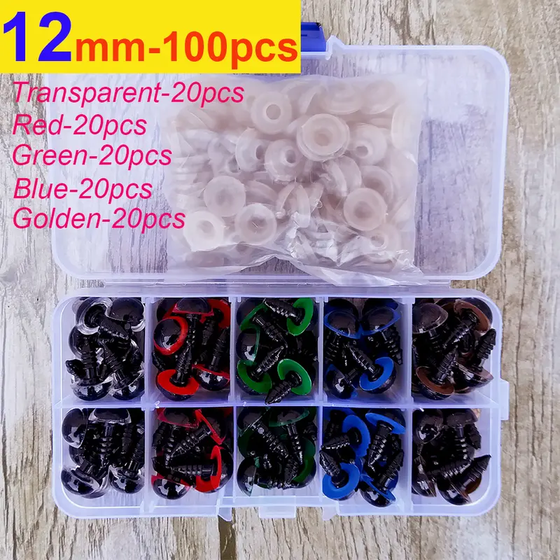100pcs 8/10/12/14mm Plastic Safety Eyes For Toys Diy Mix Size Crochet Animal Eye For Doll toys amigurumi Accessories - Image 10