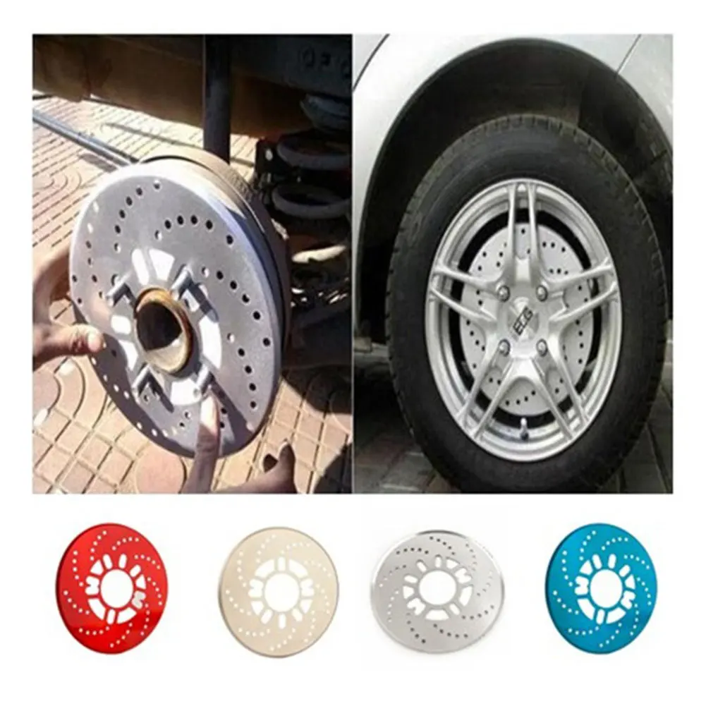 Disc Brake Rotor Cover 2pcs 14" Drum Brake Decorative Aluminum Cover Dust-proof Auto Rear Wheel Tools Universal Auto Brake Rotor Cover