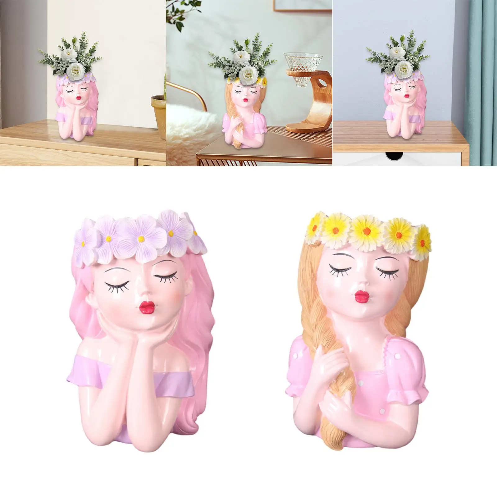 Head Planter Decoration Unique Small Flower Pot for Indoor Outdoor Plants