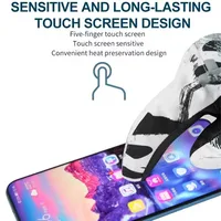 قفازات تزلج سميكة مطبوعة على الجدران للجنسين في الهواء الطلق لركوب الدراجات الرياضية قفازات صوف دافئة دراجة كهربائية ركوب الدراجات قفازات رياضية للعمل 2