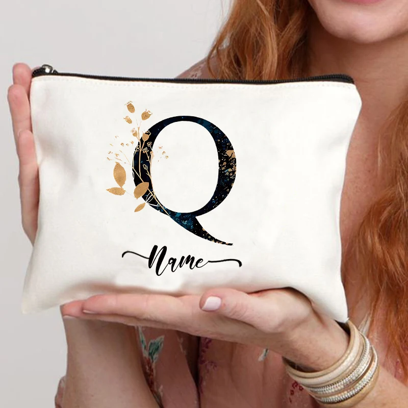 Custom Name Minimalist Makeup Bag - Personalized Gift