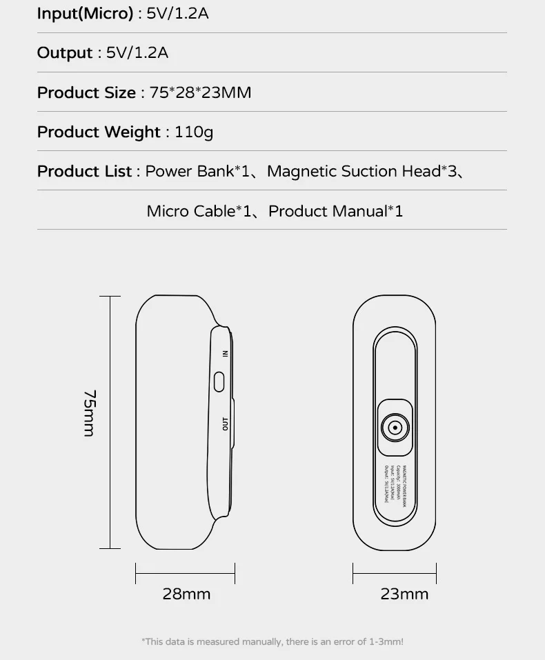 slim power bank 6097 Magnetic Power Bank 3000mAh Mini Magnetic Charger PowerBank For iPhone 13 Xiaomi Emergency Mobile Portable External Battery good power bank