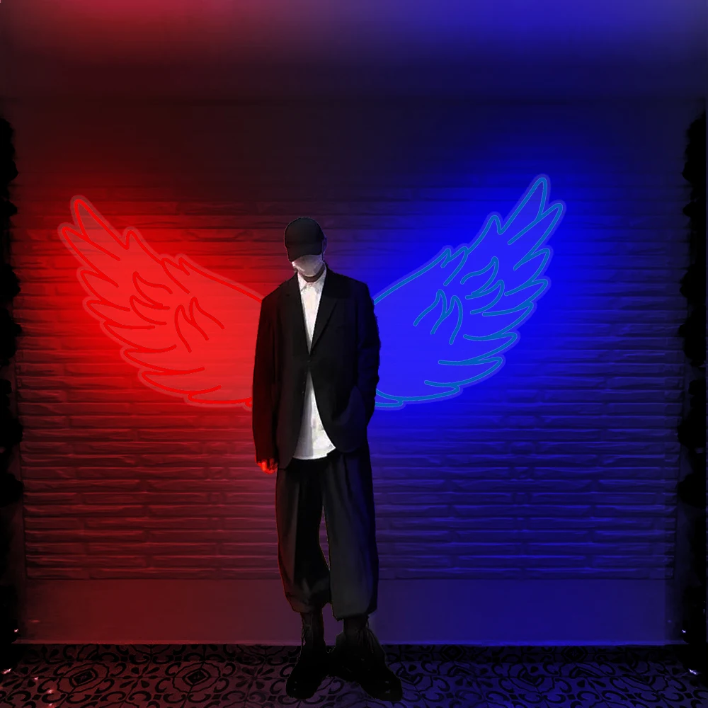 LED Angel Wings Neon Lights Wall Art Decorative Lights Wedding Party Bar Personalized Signs Wall Light Signs 12V