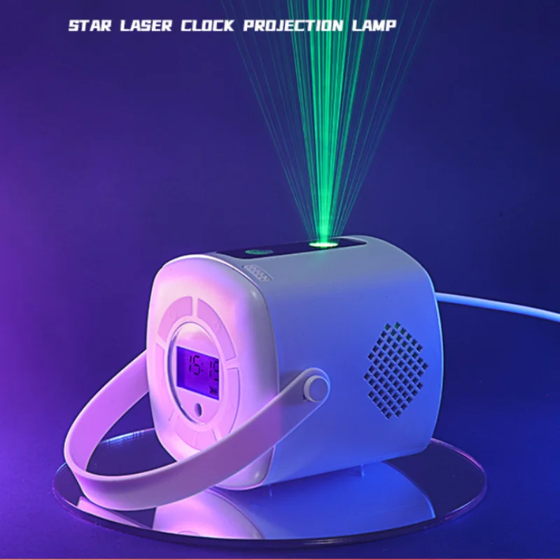 Laser Star Clock Projection Lamp Usb Rechargeable Portable Bedroom