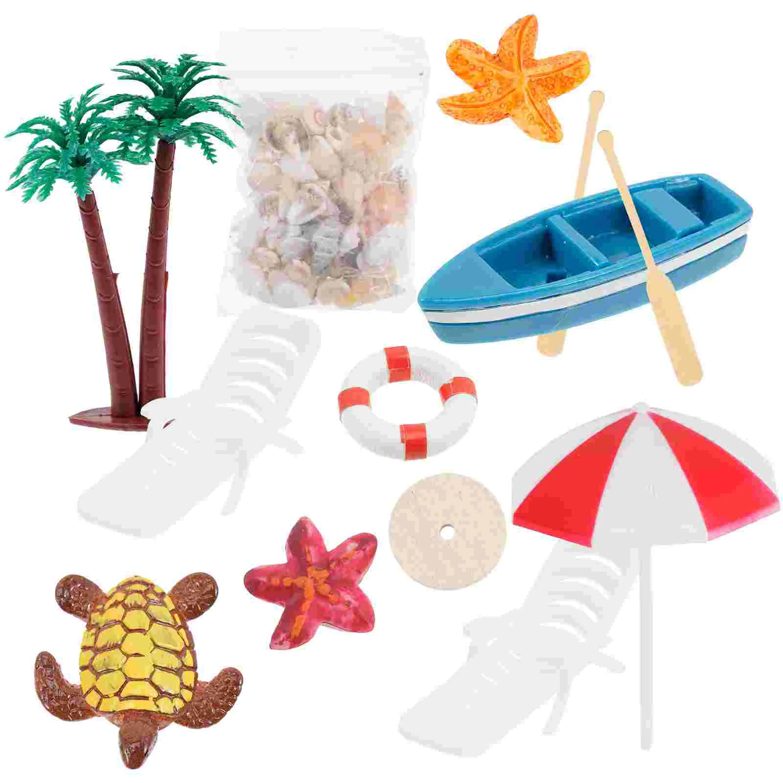 

House Beach Micro Summer Scene Prop Decor Kids Mini Toy Home Ornament Miniature Accessories Style Decoration Crafts